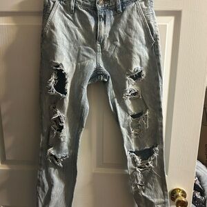 Kan-Can Distressed Light Blue Jeans